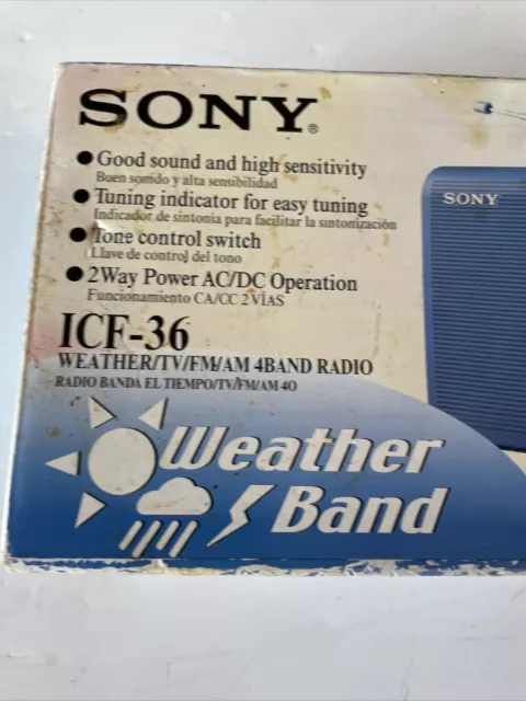 Sony ICF-36 Portable Weather Radio - Black