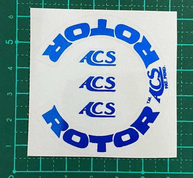 OLD SCHOOL BMX decals stickers acs gen 1 rotor shiny metal blue on ...