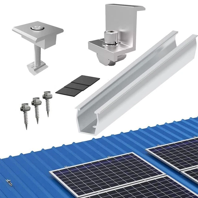 Sistema di montaggio pannello solare in alluminio premium per tetti in lamiera trapezoidale