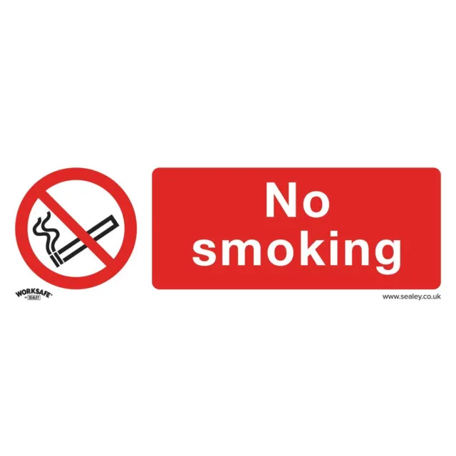 Sealey Divieto Sicurezza Insegna - No Smoking - Vinile Autoadesivo - Pacco Di