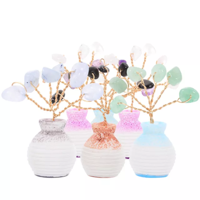 6pcs Crystal Tree Natural Gemstones Crystal Tree Decor Spiritual Decor Crystal