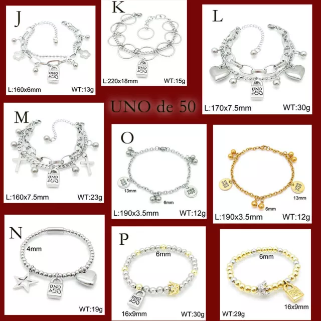 UNO de 50 New Unisex Jewelry Bracelet Key Lock Pendant Stainless Steel Bracelet