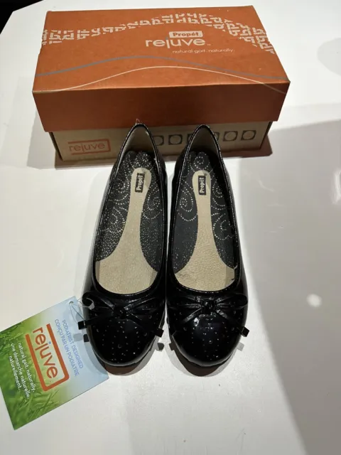 Propet Rejuve Women’s Emma Black Patent Ballet Flats Size 7 B(M)