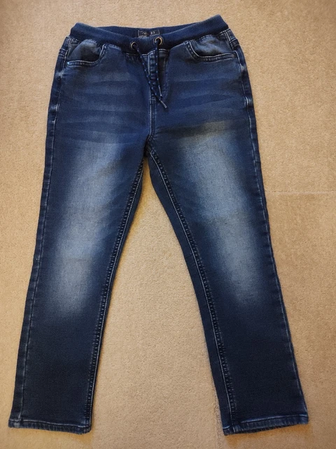 NEXT Jeans unisex blu taglio dritto con cravatta vita - 8 anni