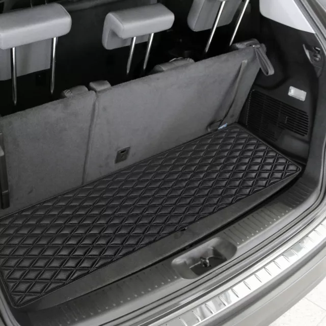 Cargo Liner 14" For SUV Truck Faux Leather Heavy Duty Stripe Carbon Black