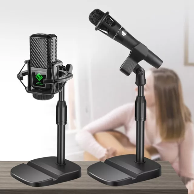 1 Pcs Microphone Stand Adjustable Desktop Stand Holder Phone Bracket With Base