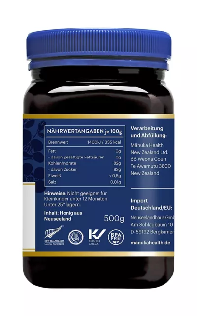 Original Manuka Honig MGO 550+ 500g Zertifiziert I Manukahonig aus Neuseeland 3