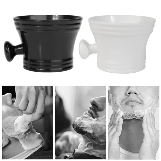 Handle Shaving Foam Bowl Plastic Bubble Tray Shaving Soap Cup  Salon