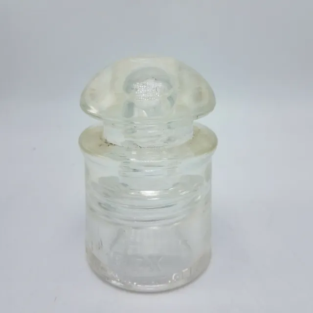 Vintage Pyrex T. M. Clear Glass M S Insulator made in the U. S. A.  Ex Cond