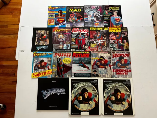 SUPERMAN The Movie 1978 Magazine Soundtrack Record 16pc Lot Christopher Reeve DC 2
