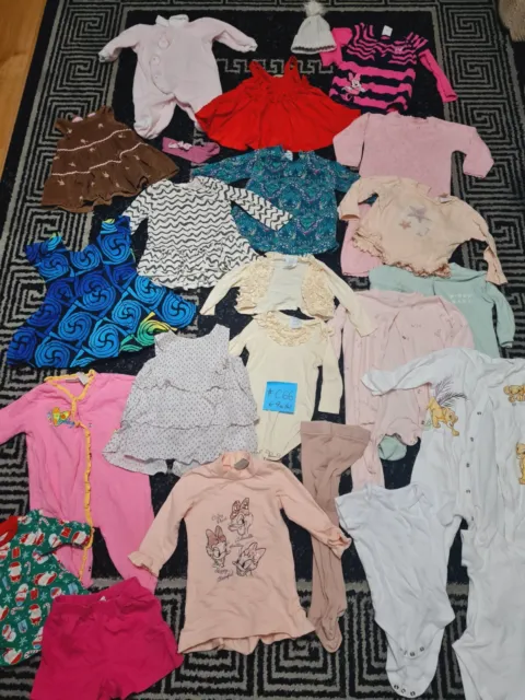 #C66 Enorme pacchetto di vestiti per bambina 6-9 mesi NEXT GEORGE DISNEY ZARA PRIMAR