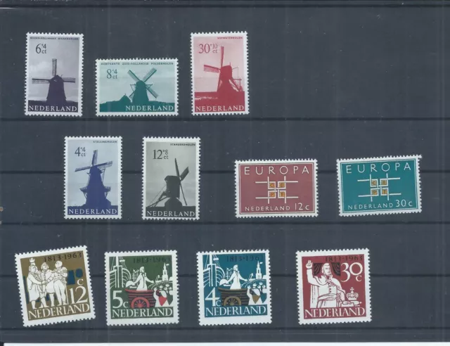 Netherlands stamps. 1963 mainly MNH lot. The 12c Europa is MH. (AJ591)