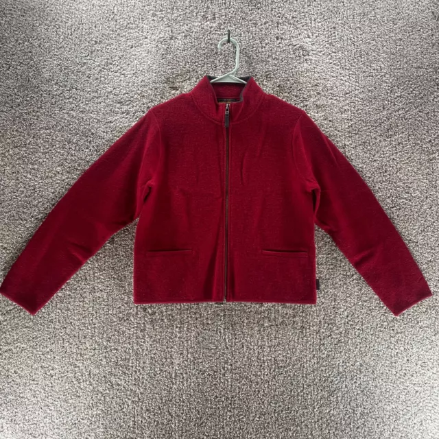 Woolrich Jacket Womens Small Red Full Zip Wool Long Sleeve Outdoor Ladies