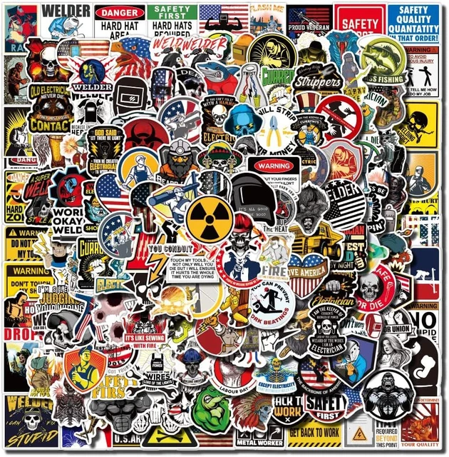 200 PCS Hard Hat Stickers,Funny Stickers for 200 PCS, Multicolor