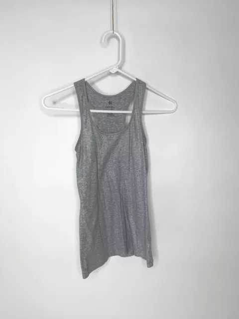 Energie Shirt Tank Top Women Small Gray Silver Sleeveless Round Neck Ladies