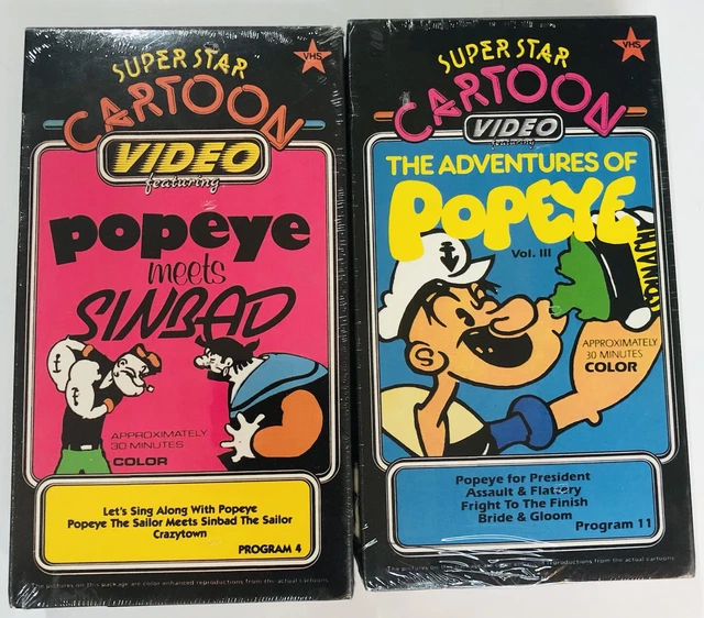 POPEYE VHS 1988 Sealed Popeye Meets Sinbad Adventures Superstar Cartoon
