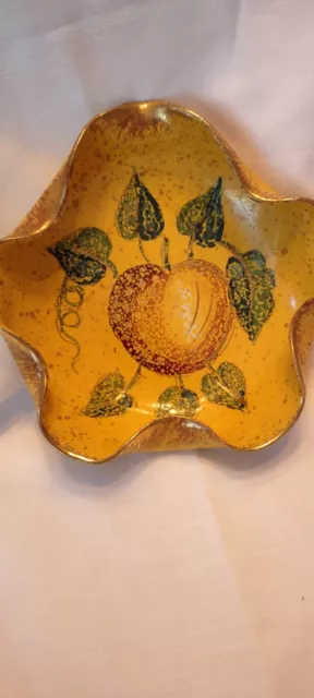 Vintage Mustard Yellow Art Bowl  From Italy