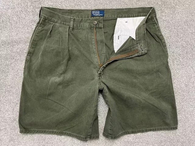 Polo Ralph Lauren Smart Chino Shorts Mens W34 Classic Fit Khaki Green Vintage