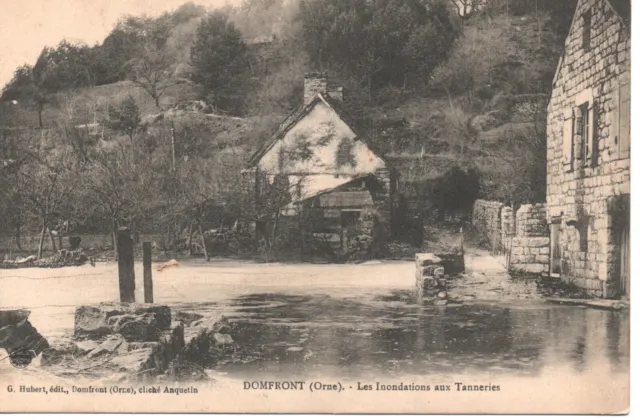 CPA - DOMFRONT - les Inondations aux Tanneries (Orne)
