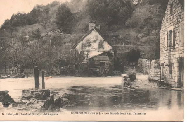 CPA - DOMFRONT - les Inondations aux Tanneries (Orne)
