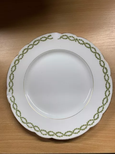 *RARE* c1910 BERNARDAUD & CO LIMOGES WHITE 21.5cm-WIDE DINNER PLATE (P5) ref:AB