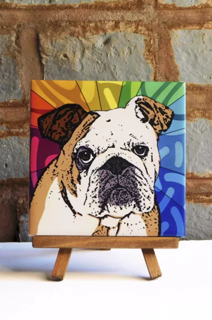 Bulldog Ceramic Coaster Tile