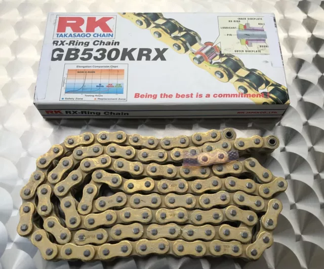 Chaîne RK GB 530 Krx , Honda CBR 600 F, PC25, PC31, 900, SC28 SC44 108 Membres