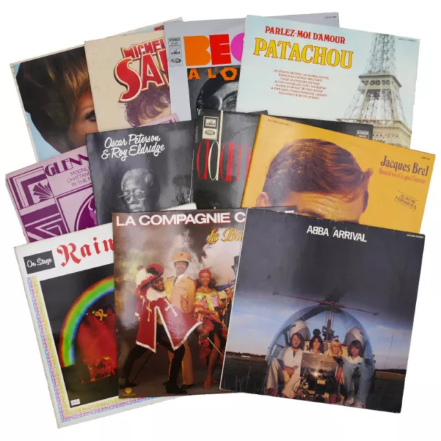 Lot de 28 Vinyles 33 tours, Tubes des années 1960-1980, Variété internationale e
