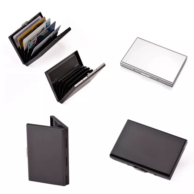 6 Slots Business ID Credit Card Wallet Holder Men Aluminum Metal pocket Case Box