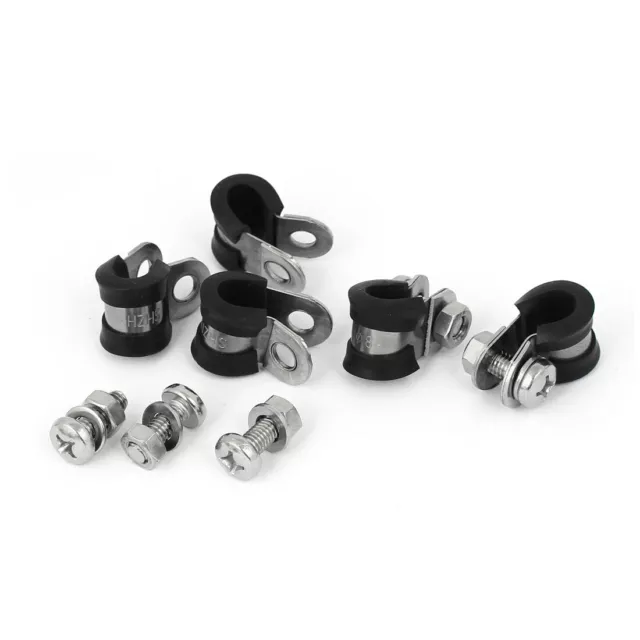 5pcs 8mm P Clips EPDM Rubber Lined Mounting Bracket for Pipe Tube Cable