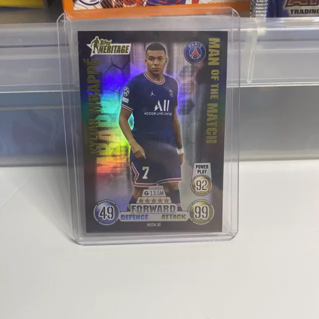 Kylian Mbappe PSG Topps Match Attax Heritage Man Of The Match card
