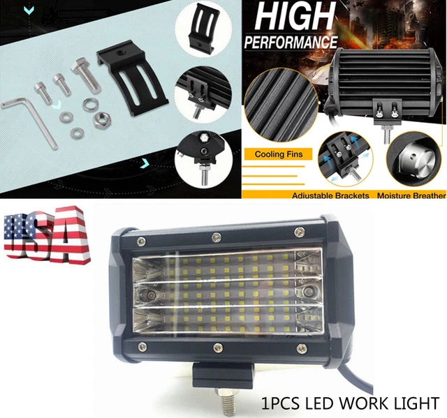 1x 5.2inch LED Work Light Bar Flood Beam Offroad Fog/Exterior Driving Lamp IP68