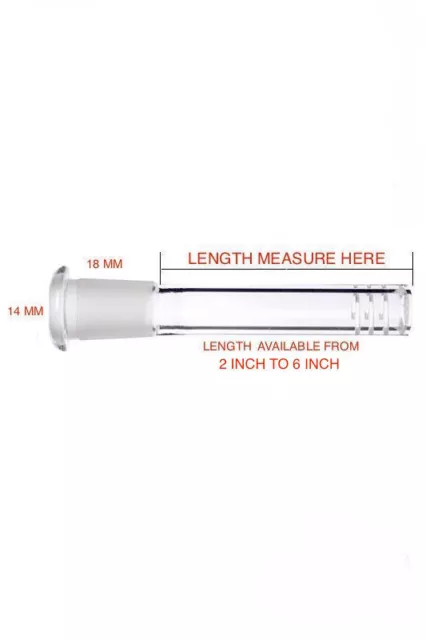 6 Cuts Scientific Glass Downstem Diffuser 14MM To 18MM 2" To 6" Length Available