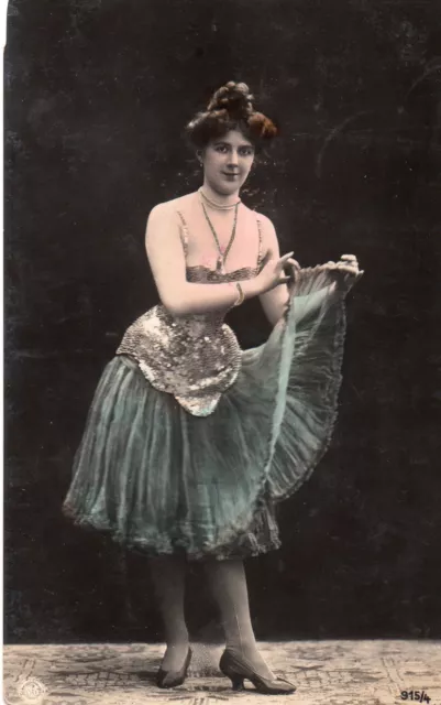 BE290 Carte Photo vintage card RPPC Femme woman danse robe costume ballet