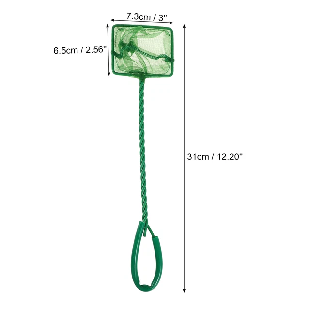 2Pcs Aquarium Fish Net Fish Tank Accessories Small Fish Fine Net Green 3'' 5