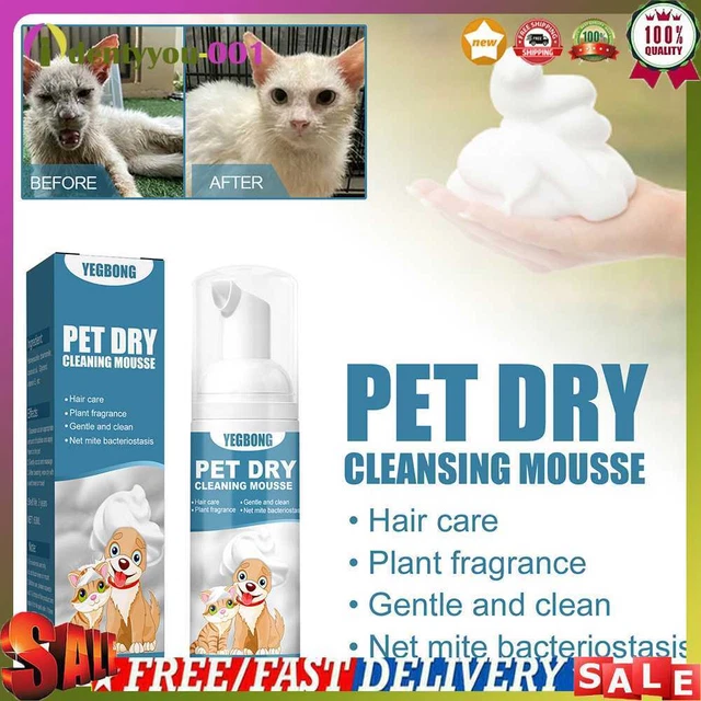 Champú seco universal para gatos sin enjuague eliminador de olores para productos domésticos para mascotas