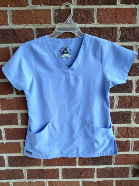 Dickies Black Label - Light Blue Women's Scrub Medical Nurse V-Neck Shirt Top XS