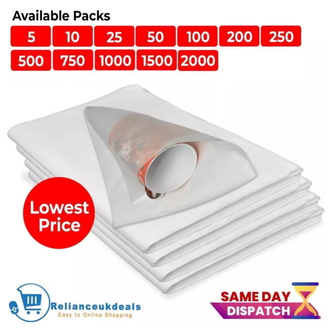 Large Acid Free Tissue Paper High Quality White Gift Wrapping Sheets 500 x 750mm