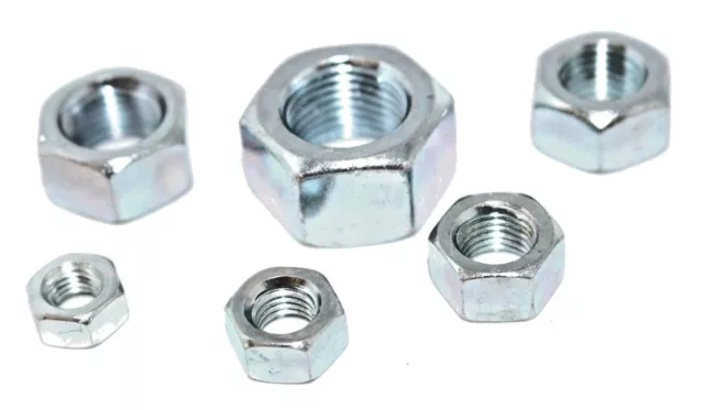 Imperial Size Steel Nuts UNF BZP Hexagonal 3/16" 1/4" 5/16" 7/16" 1/2" 5/8" Zinc