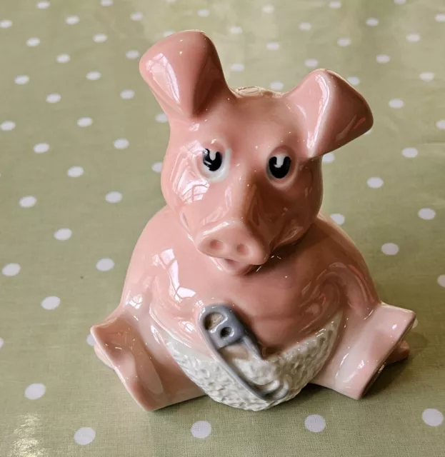 Vintage Wade Natwest Baby Pig Woody Piggy Bank Money Box with Original Stopper