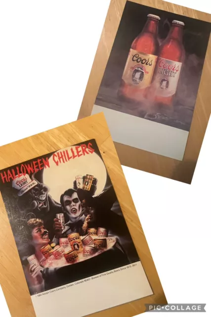 VINTAGE 1984 Coors Light BEER HALLOWEEN Chillers TABLE TENT STANDUP Unused Card