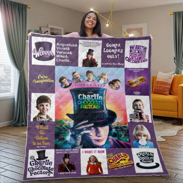 Charlie and the Chocolate Factory Quilt, Johnny Depp Quilt Blanket 2