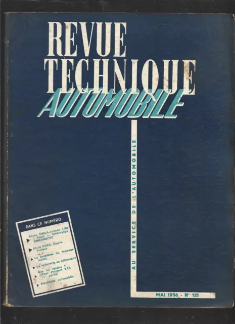 Revue Technique Automobile . N° 121 . Mai 1956 .