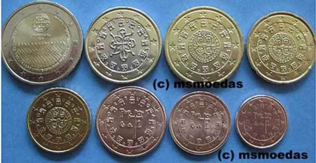 Portugal KMS 2008 Euromünzen Münzen von 1 Cent bis 2 Euro cc Menschenrechte