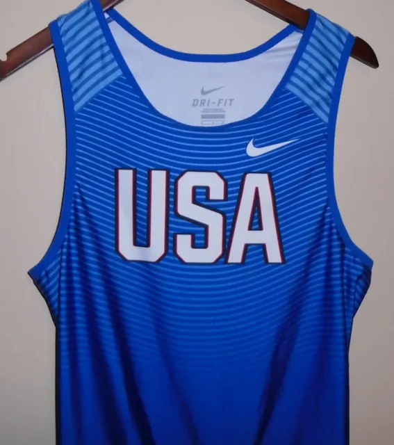USATF USA track and field olympic singlet running jersey uniform Mens Large NIKE