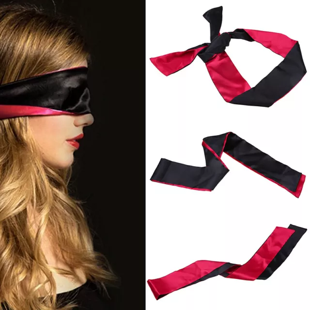 Double Soft Band Blindfold Eye Satin Mask Sex Couple Games Love Cosplay  Cover