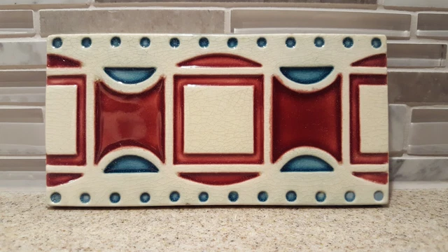 Antique Majolica Style Tile 6x3