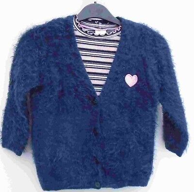 Girls Two Piece, Blue,Cardigan And Top-Age 6-9 Yrs
