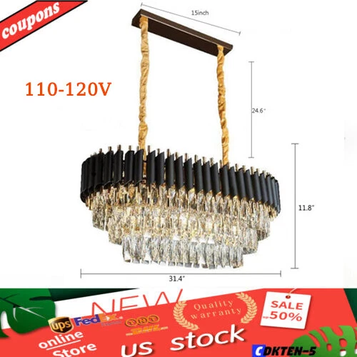 Modern Luxury Crystal Chandelier Ceiling Lamp Pendant Light Lighting Fixture E14