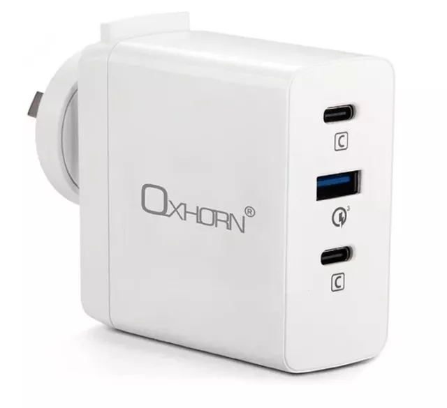 Oxhorn 100W USB GaN Type-C fast Charger, 2x USB-C, 1x USB-A Fast Charger NB-P...